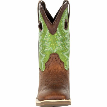 Durango Lil' Rebel Pro Big Kid's Lime Western Boot, FRONTIER BROWN/LIME, M, Size 6.5 DBT0221Y